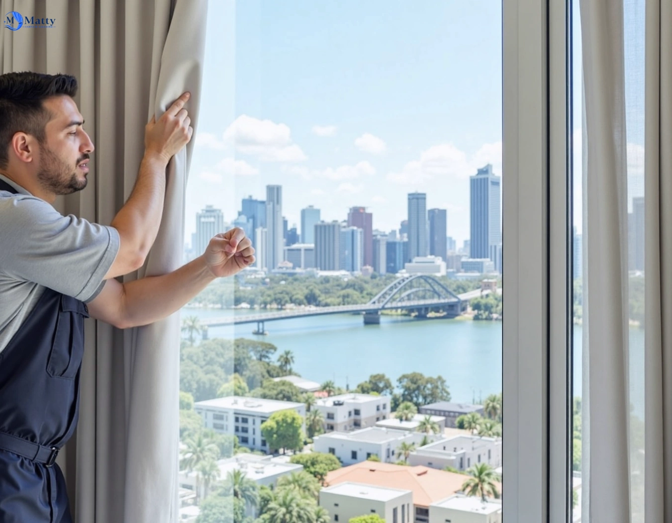 Professional curtain steam cleaning service calamvale QLD by Matty Curtain Cleaning